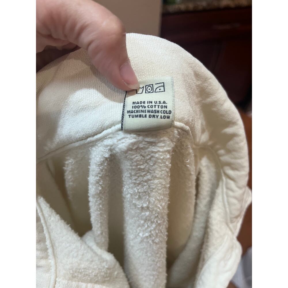Sporty & Rich Polo Collar Sweatshirt Size S | Cream Made in USA - Picture 4 of 4